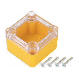 Carcasă Universală ABS Galben 49mm x 51mm x 36mm Garnitură | Electronic-mag.ro | Componente Electronice