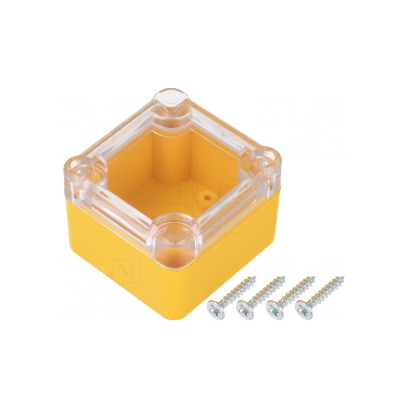 Carcasă Universală ABS Galben 49mm x 51mm x 36mm Garnitură | Electronic-mag.ro | Componente Electronice
