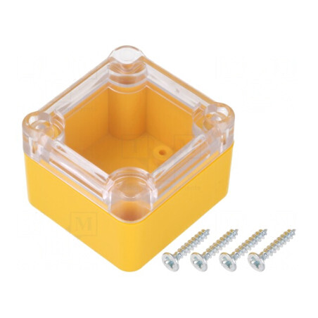 Carcasă Universală ABS Galben 49mm x 51mm x 36mm Garnitură | Electronic-mag.ro | Componente Electronice