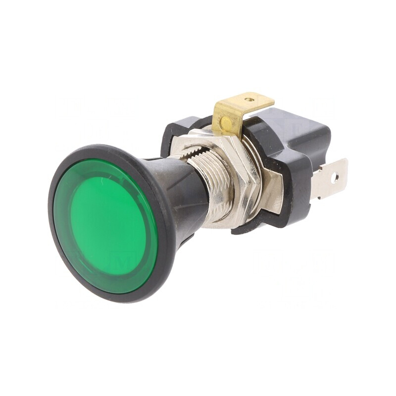Comutator Push-Pull Verde LED 10A 14VDC | Electronic-mag.ro | Componente Electronice Comutator Push-Pull Verde LED 10A 14VDC | Electronic-mag.ro | Componente Electronice