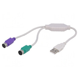 Adaptor USB la PS/2 Alb