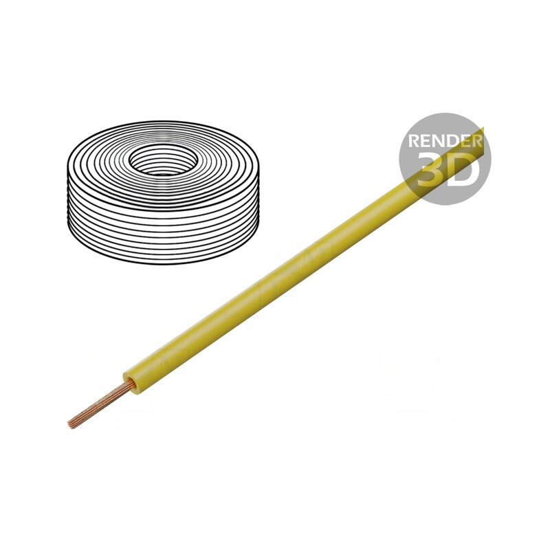 Cablu electric litat PVC galben 0,25mm2 10m 100V | Electronic-mag.ro | Componente Electronice