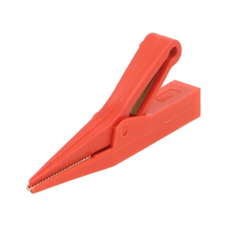 Bornă crocodil 10A roșie 9,5mm | Electronic-mag.ro | Componente Electronice