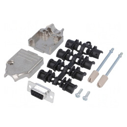 D-Sub 9-Pin Mufă Mamă pentru Lipire pe Cablu Kit Complet | Electronic-mag.ro | Componente Electronice