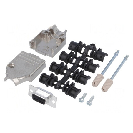 D-Sub 9-Pin Mufă Mamă pentru Lipire pe Cablu Kit Complet | Electronic-mag.ro | Componente Electronice