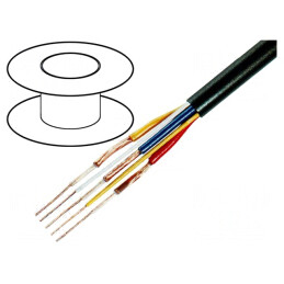 Cablu: AV; 2x0,12mm2,3x0,12mm2; 100m; OFC; negru; 5; litat; PVC