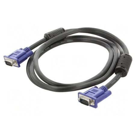 Cablu D-Sub 15 pini HD negru 1.8m | Electronic-mag.ro | Componente Electronice