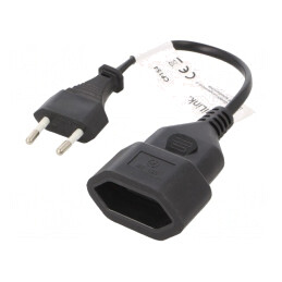 Cablu Prelungitor 0,2m CEE 7/16 (C) | Electronic-mag.ro | Componente Electronice