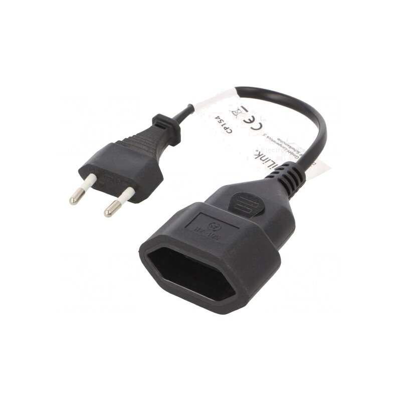 Cablu Prelungitor 0,2m CEE 7/16 (C) | Electronic-mag.ro | Componente Electronice