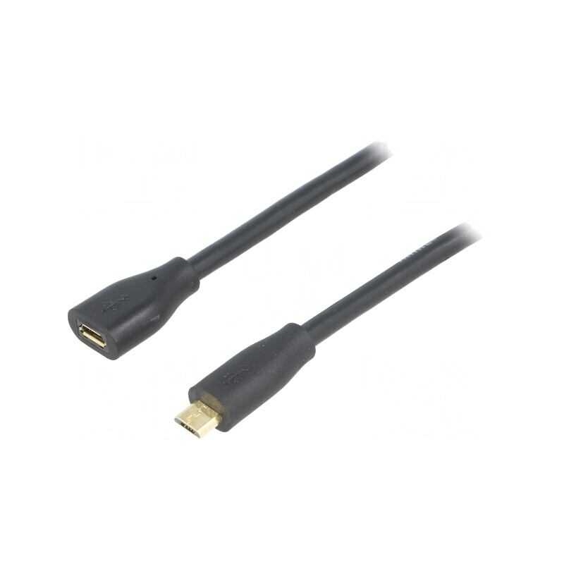 Cablu USB 2.0 Micro USB B 1m Negru | Electronic-mag.ro | Componente Electronice