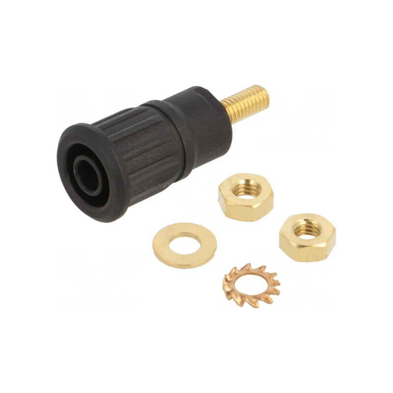 Soclu banană 4mm 32A 1kV negru aurit cu izolaţie | Electronic-mag.ro | Componente Electronice Soclu banană 4mm 32A 1kV negru aurit cu izolaţie | Electronic-mag.ro | Componente Electronice
