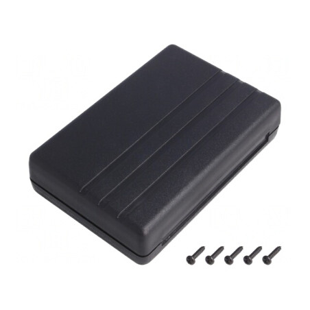 Carcasă universală ABS neagră 84x124x30mm cu șuruburi | Electronic-mag.ro | Componente Electronice