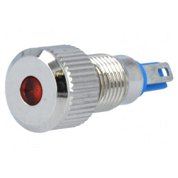 Lumină de Control LED Portocalie 12V Ø8mm IP67 Alamă | Electronic-mag.ro | Componente Electronice