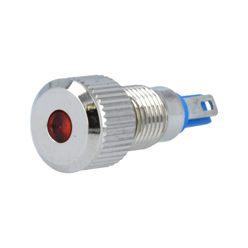 Lumină de Control LED Portocalie 12V Ø8mm IP67 Alamă | Electronic-mag.ro | Componente Electronice