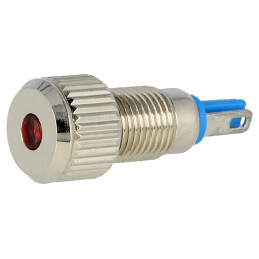 Lampă LED roșie 12V IP67 Ø8mm