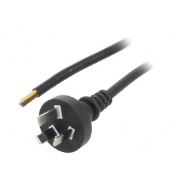 Cablu Negru PVC 1,8m 3x0,75mm2 cu Mufă | Electronic-mag.ro | Componente Electronice