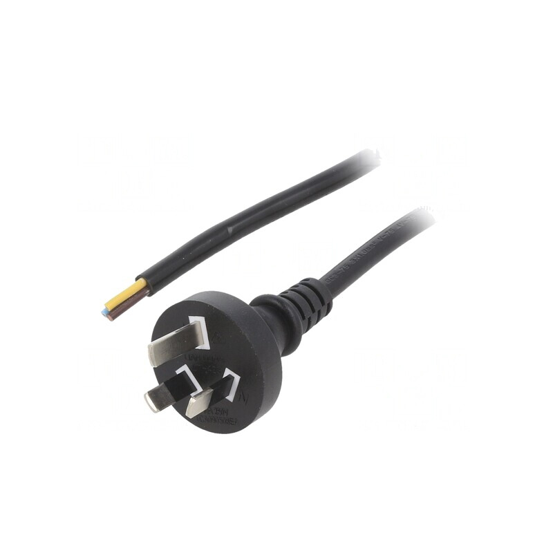 Cablu Negru PVC 1,8m 3x0,75mm2 cu Mufă | Electronic-mag.ro | Componente Electronice