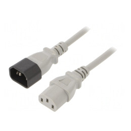 Cablu Alimentare 1m Gri 10A IEC C13 C14 | Electronic-mag.ro | Componente Electronice
