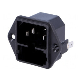 Conector AC Tată 10A 250V | Electronic-mag.ro | Componente Electronice