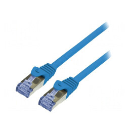 Patch cord S/FTP Cat6a LSZH Albastru 0.5m | Electronic-mag.ro | Componente Electronice