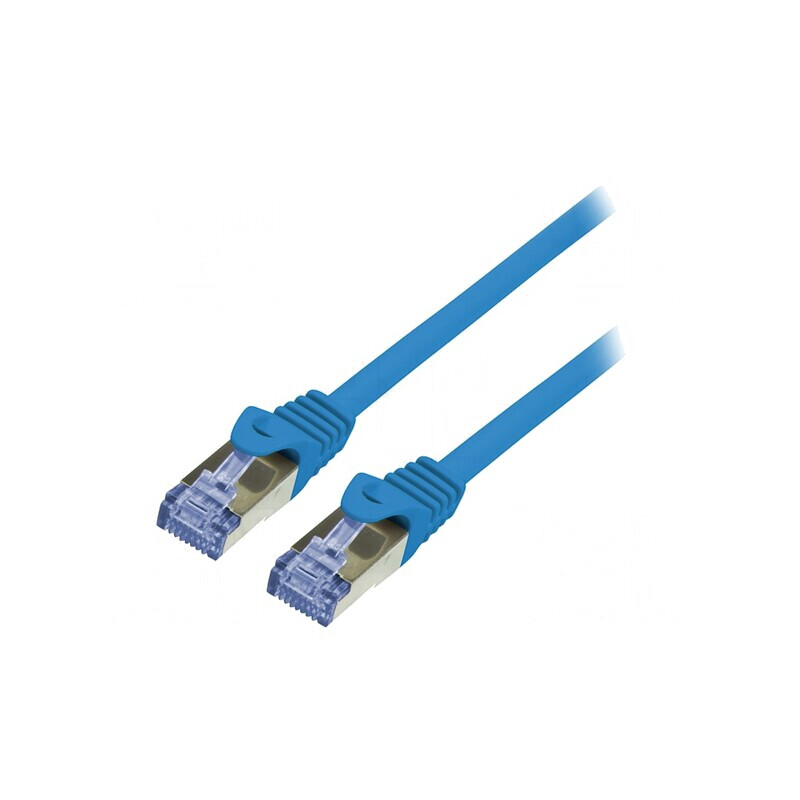 Patch cord S/FTP Cat6a LSZH Albastru 0.5m | Electronic-mag.ro | Componente Electronice