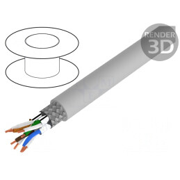 Cablu Ethernet S/FTP CAT7 LSZH Gri 6.2mm | Electronic-mag.ro | Componente Electronice