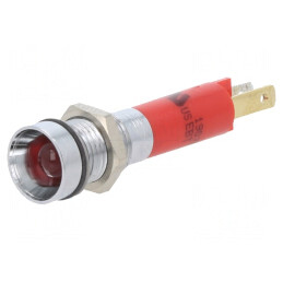Lampă de Control LED Roșie 24VDC 8mm Plastic