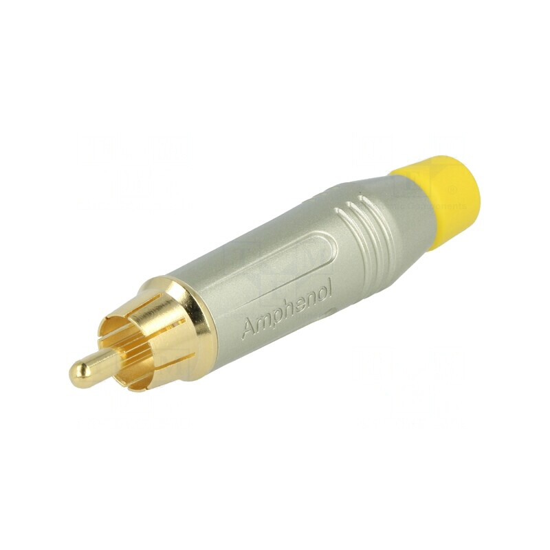 Mufă RCA Tată Aurit Gri pentru Lipire 3-7mm | Electronic-mag.ro | Componente Electronice
