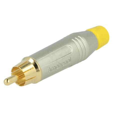 Mufă RCA Tată Aurit Gri pentru Lipire 3-7mm | Electronic-mag.ro | Componente Electronice