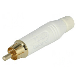 Mufă RCA Tată Albă Aurită pentru Cablu | Electronic-mag.ro | Componente Electronice