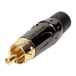 Mufă RCA Tată Neagră Aurită pentru Cablu | Electronic-mag.ro | Componente Electronice