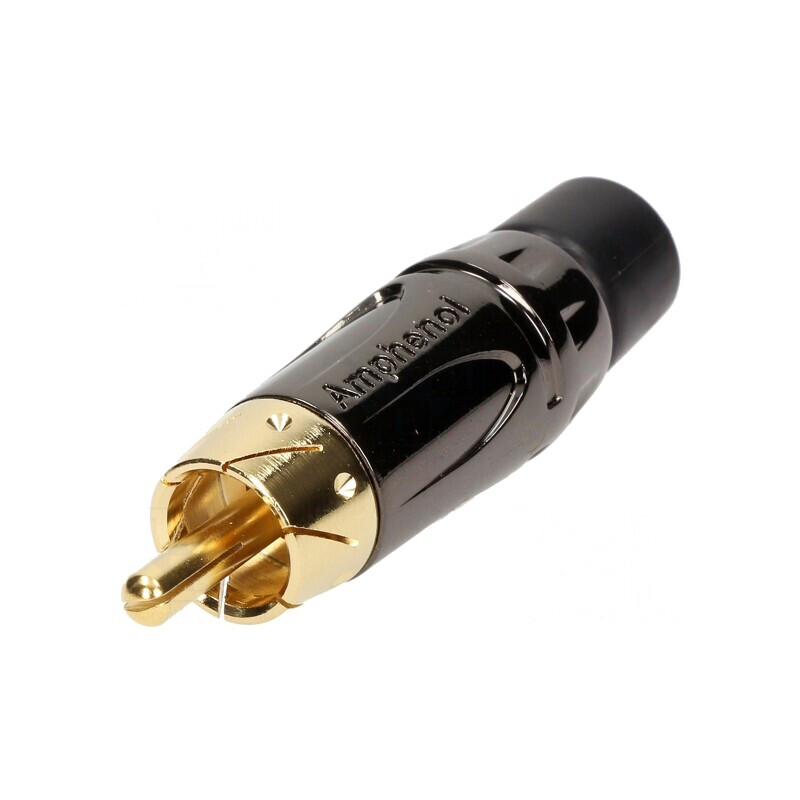 Mufă RCA Tată Neagră Aurită pentru Cablu | Electronic-mag.ro | Componente Electronice