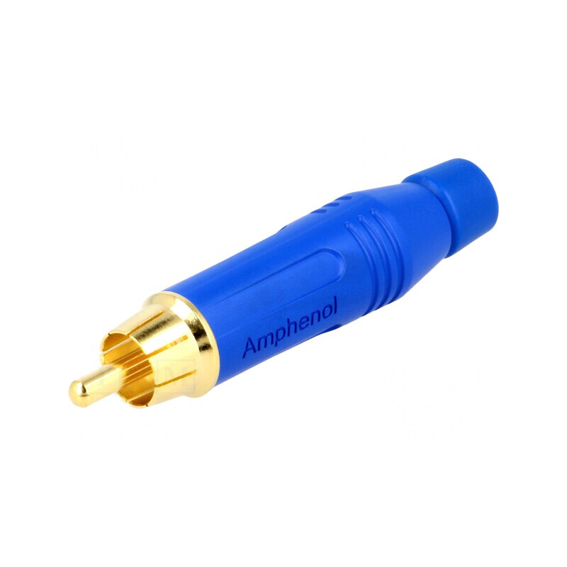 Conector RCA Tată Aurit Albastru 3-7mm