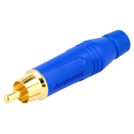 Conector RCA Tată Aurit Albastru 3-7mm