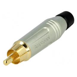 Mufă RCA Tată Aurit Gri pe Cablu | Electronic-mag.ro | Componente Electronice