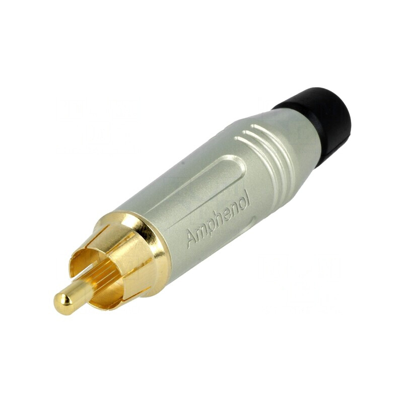 Mufă RCA Tată Aurit Gri pe Cablu | Electronic-mag.ro | Componente Electronice