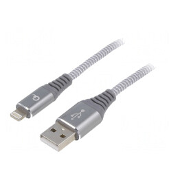 Cablu USB 2.0 Apple Lightning 1m Gri | Electronic-mag.ro | Componente Electronice