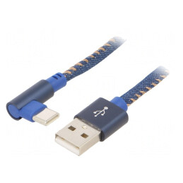 Cablu USB 2.0 A la USB C Unghi Aurit 1m | Electronic-mag.ro | Componente Electronice
