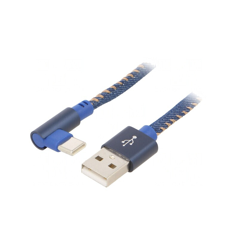 Cablu USB 2.0 A la USB C Unghi Aurit 1m | Electronic-mag.ro | Componente Electronice