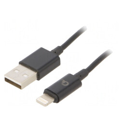Cablu USB Lightning 1m Negru | Electronic-mag.ro | Componente Electronice