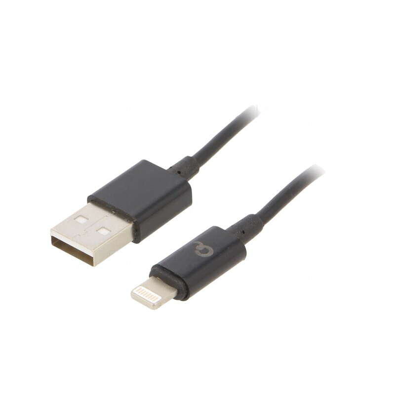 Cablu USB Lightning 1m Negru | Electronic-mag.ro | Componente Electronice