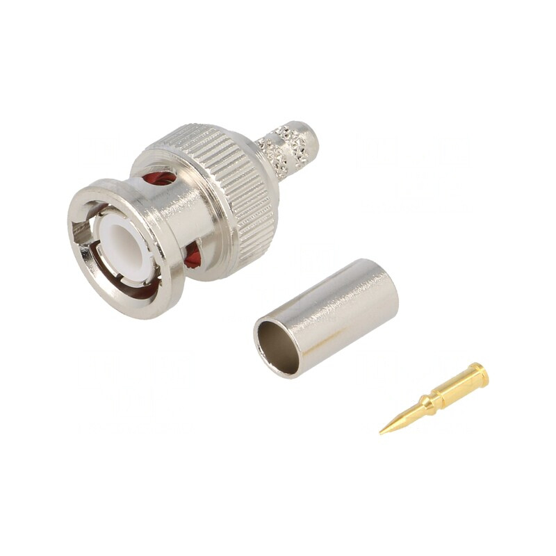 Mufă BNC Tată Drept 50Ω Crimpat Aurit | Electronic-mag.ro | Componente Electronice