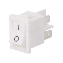 Comutator Basculant DPST ON-OFF 10A/250VAC Alb | Electronic-mag.ro | Componente Electronice