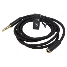 Cablu Audio Jack 3.5mm 4-Pin 1m Negru | Electronic-mag.ro | Componente Electronice