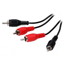 Cablu RCA dublu 5m negru | Electronic-mag.ro | Componente Electronice