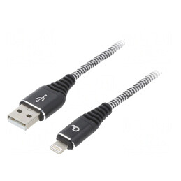 Cablu USB Lightning 1m Negru | Electronic-mag.ro | Componente Electronice