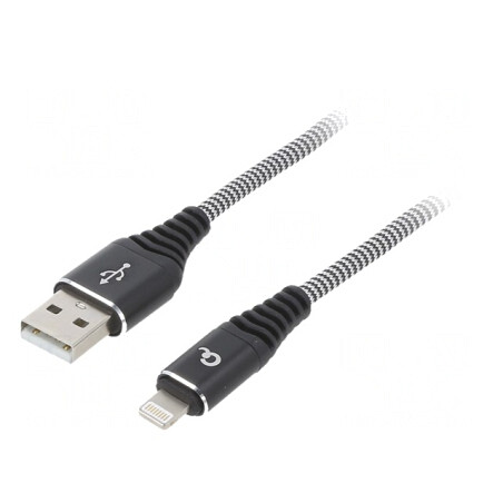 Cablu USB Lightning 1m Negru | Electronic-mag.ro | Componente Electronice