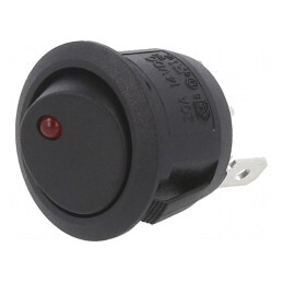 Comutator Rocker ON-OFF cu LED 20A/14VDC Negru | Electronic-mag.ro | Componente Electronice