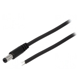 Cablu Alimentare DC 5,5/1,7 Negru 1,5m | Electronic-mag.ro | Componente Electronice