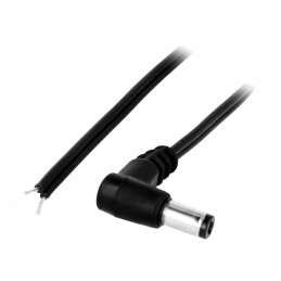 Cablu Alimentare DC 5,5/2,1 Negru 1,5m | Electronic-mag.ro | Componente Electronice